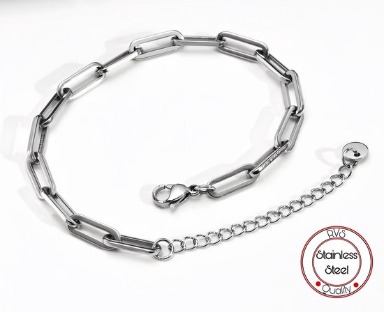 Zilverkleurige Paperclip Armband | Soraro Armbanden | Elegante Armband | Best Verkochte Armbanden | Dames Armband | Cadeau Voor Haar | Moederdag Cadeau