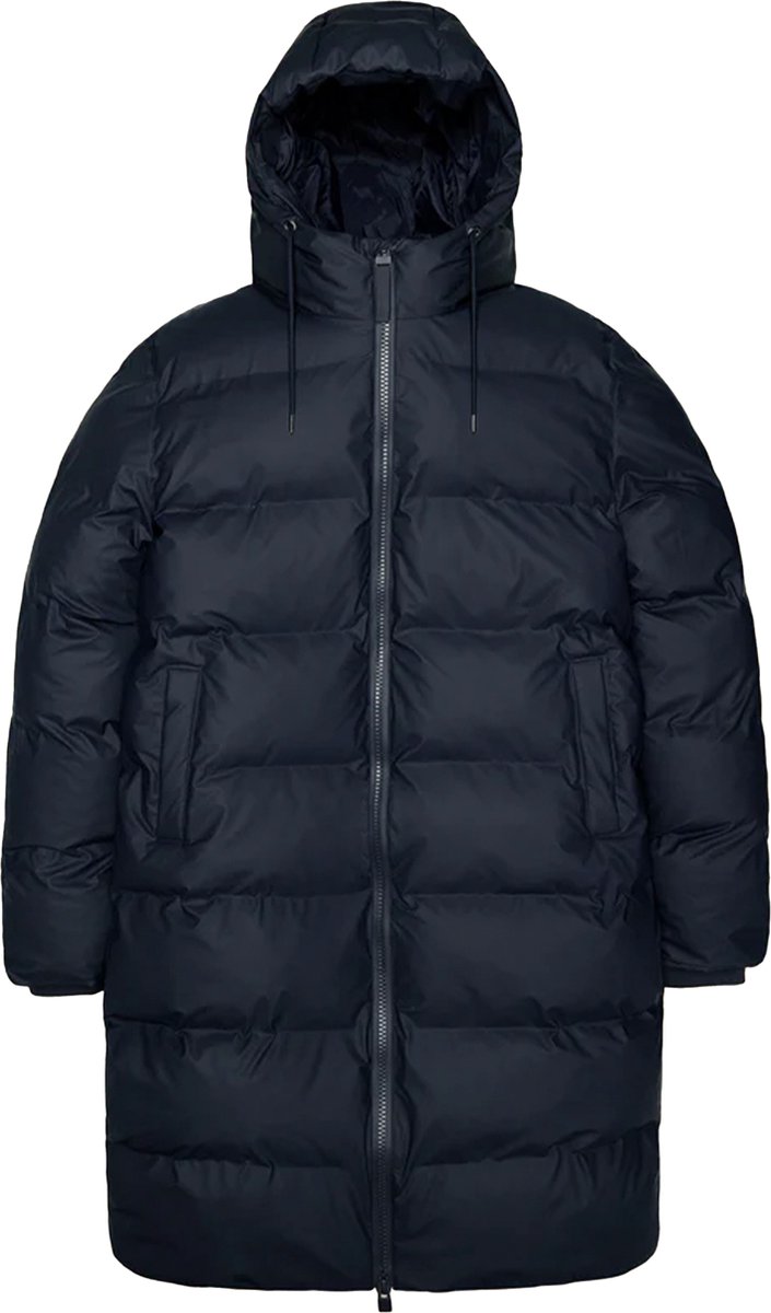 Rains Alta Lange Puffer Jas W3T4 Blauw