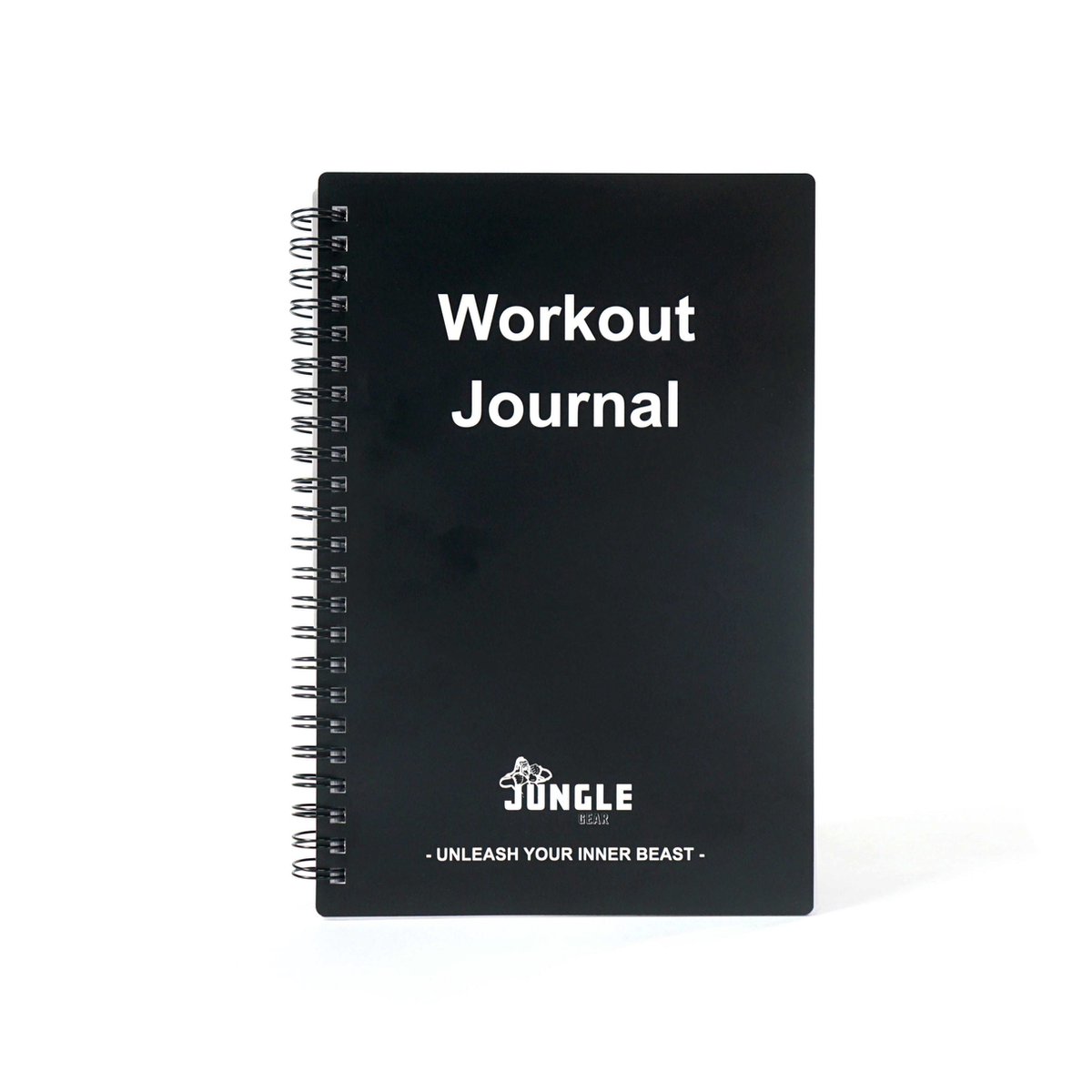 Jungle Gear - fitness journal - workout planner - progress tracker - zwart