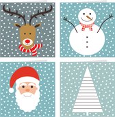 8 luxe kerstkaarten | BONTE KERST | set kaarten met enveloppen