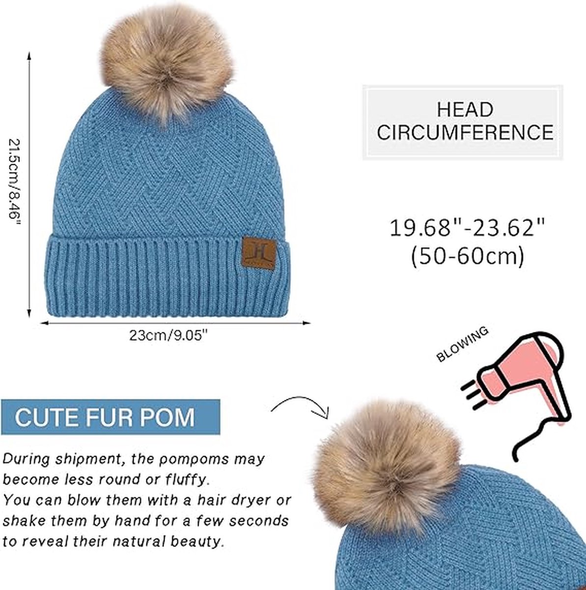 Bequemer Laden Winter warme beanie muts lange sjaal touchscreen handschoenen set geribbelde gebreide muts colsjaal winterhandschoenen voor heren en dames, Schwarz, One size