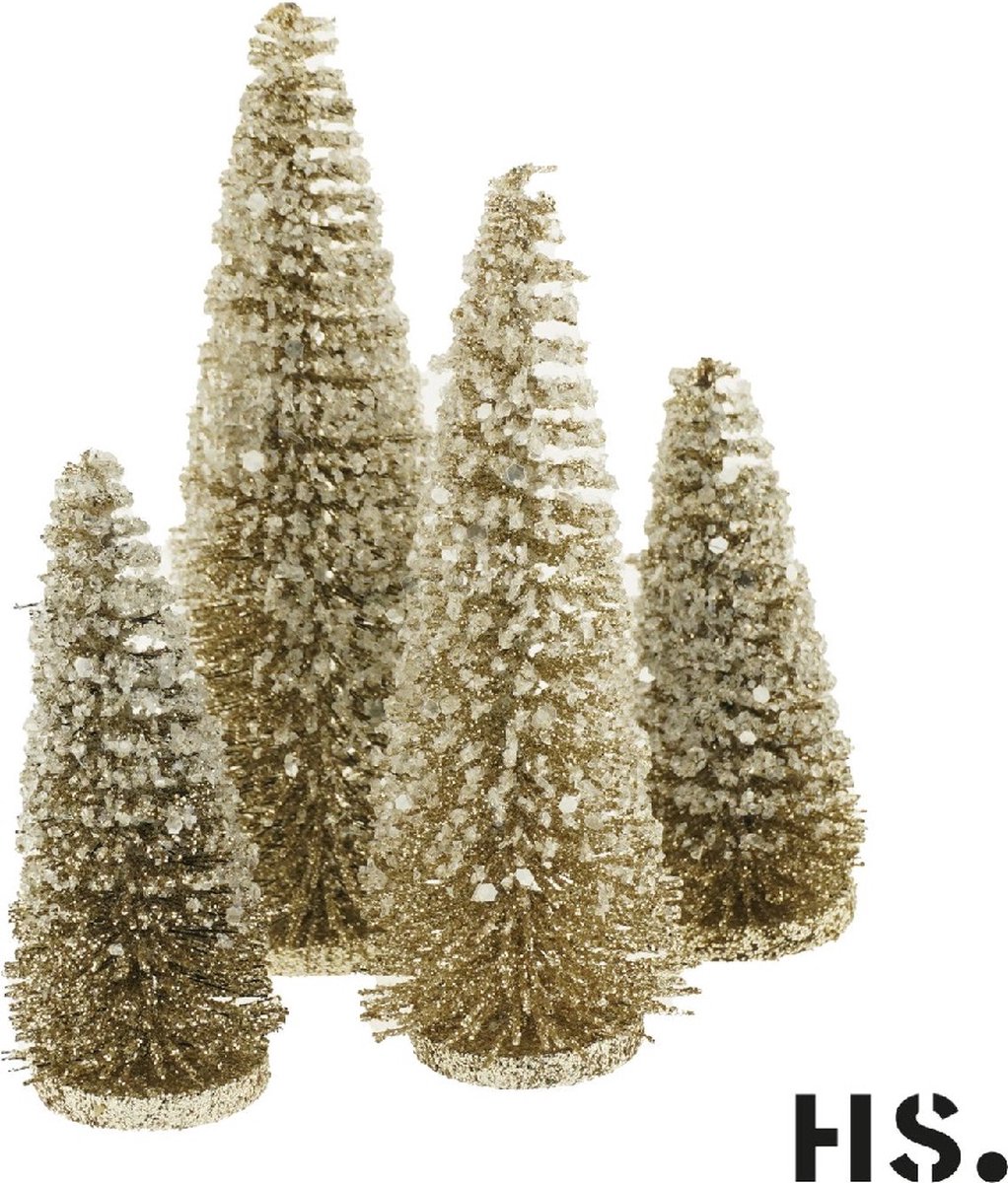 Home Society - Kerstboompjes - Decoratief - Goud - 4 stuks