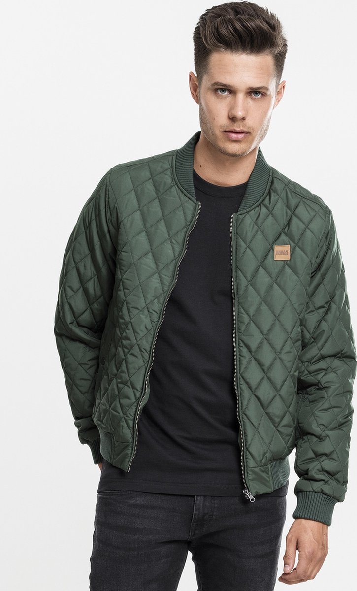 Urban Classics Diamond Quilt Nylon Jacket Bomber jacket 4XL Groen