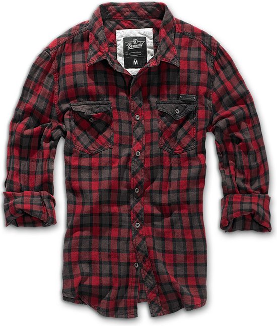 Brandit Chemise Checkshirt Duncan en Rouge-Marron-4XL