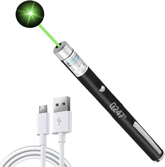 Pointeur laser professionnel, Alimentation USB, Rechargeable - Vert -  Lumière Laser