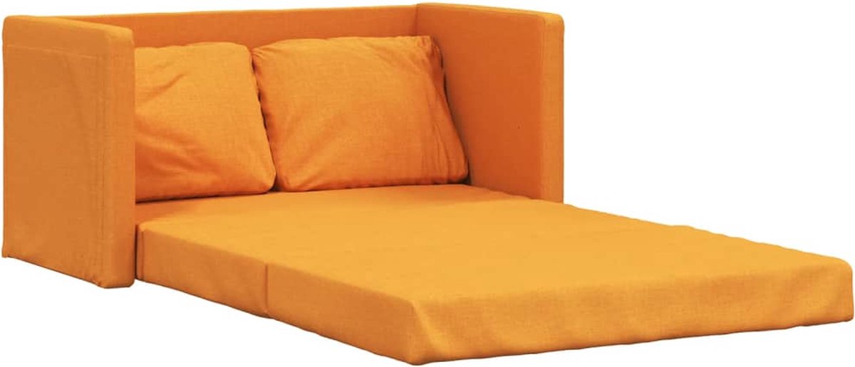 vidaXL Slaapbank - vloermodel - 2-in-1 - 112x174x55 - cm - stof - donkergeel