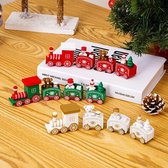 Houten Trein | Kerstdecoratie | Kerstsfeer | Raamdecoratie | Kerstfeest | Decoratie | Kerstboom | Rendier | Tafeldecoratie | Kerstversiering | Houten Trein, Wit.