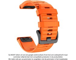 Oranje Siliconen horloge bandje 26mm Quickfit Compatibel voor Garmin Fenix 3 / 3 HR / 3 Sapphire / 5X / 6X, D2, Quatix 3, Tactix, Descent MK1, Foretrex 601 en 701 – 26 mm orange smartwatch strap