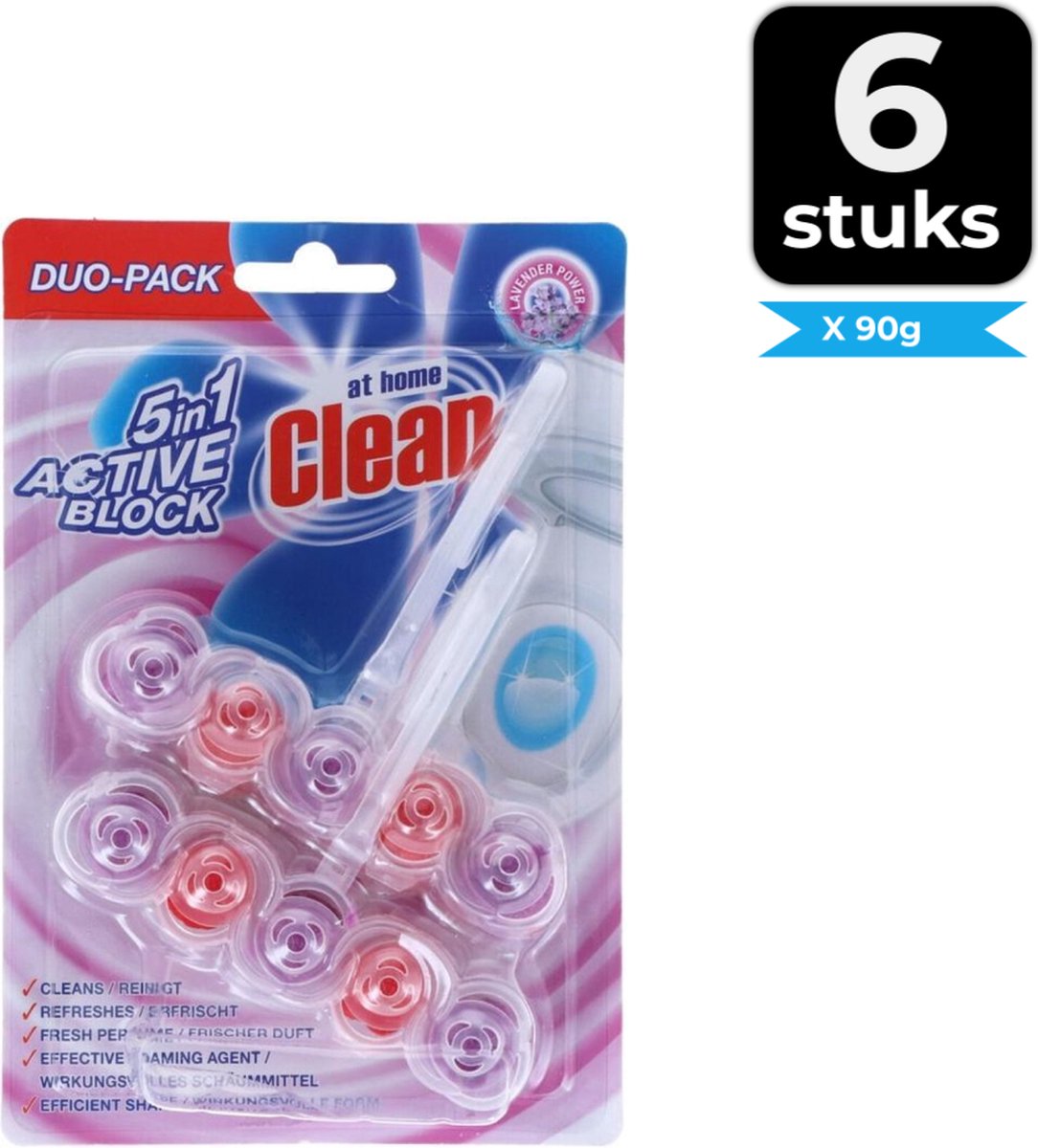 At Home Toiletblok Lavender 2 x 45 gr - Voordeelverpakking 6 stuks