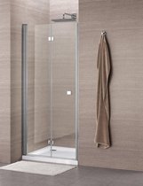 Royal Plaza Clever vouwdeur 90x195cm chroom profiel helder glas met Clean coating