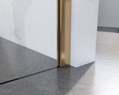 FortiFura Galeria inloopdouche - 70x200cm - helder glas - wandarm - geborsteld koper