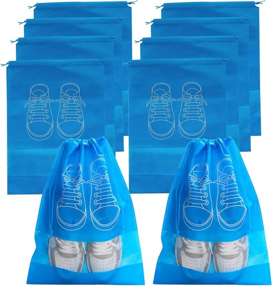 3 Stuks schoenen opberg zak tas voor op reis Extra Groot | Grijs Reis product| Makkelijk in de koffer Houd je spullen schoon Reisaccessoires tas
