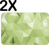BWK Flexibele Placemat - Abstract - Polygon - Hoekige Vormen - Licht Groen - Set van 2 Placemats - 45x30 cm - PVC Doek - Afneembaar