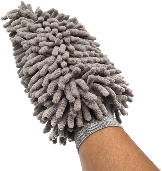 Éponge de nettoyage en microfibre pour voiture | Éponge de voiture | Gant de lavage | Éponge de nettoyage Gant| 1 face | Gris | 6.178