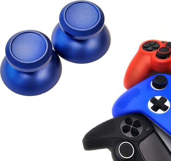 Foto: Gadgetpoint gaming thumb grips performance thumbsticks accessoires geschikt voor playstation ps4 ps5 xbox 360 one series x s nintendo switch pro controller s thumbgrips glimmend blauw