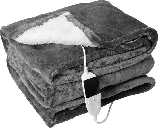 ExpanseShop - Elektrisch deken - Warmtedeken - Ideaal voor de koude dagen - Elektrische Bovendeken - 150x180 cm - Temperatuur Instelbaar - Timer Control