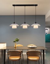 Chandelix - Moderne Hanglamp eettafel voor boven de eettafel | in eetkamer - 5w - Zwart met Wit - Woonkamer | Slaapkamer | Keuken