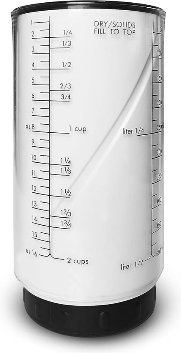 Verstelbare maatbeker - wit - zwart - 500 ml - 2 bekers - adjustable measuring cup - keuken - slim - koken - hulp