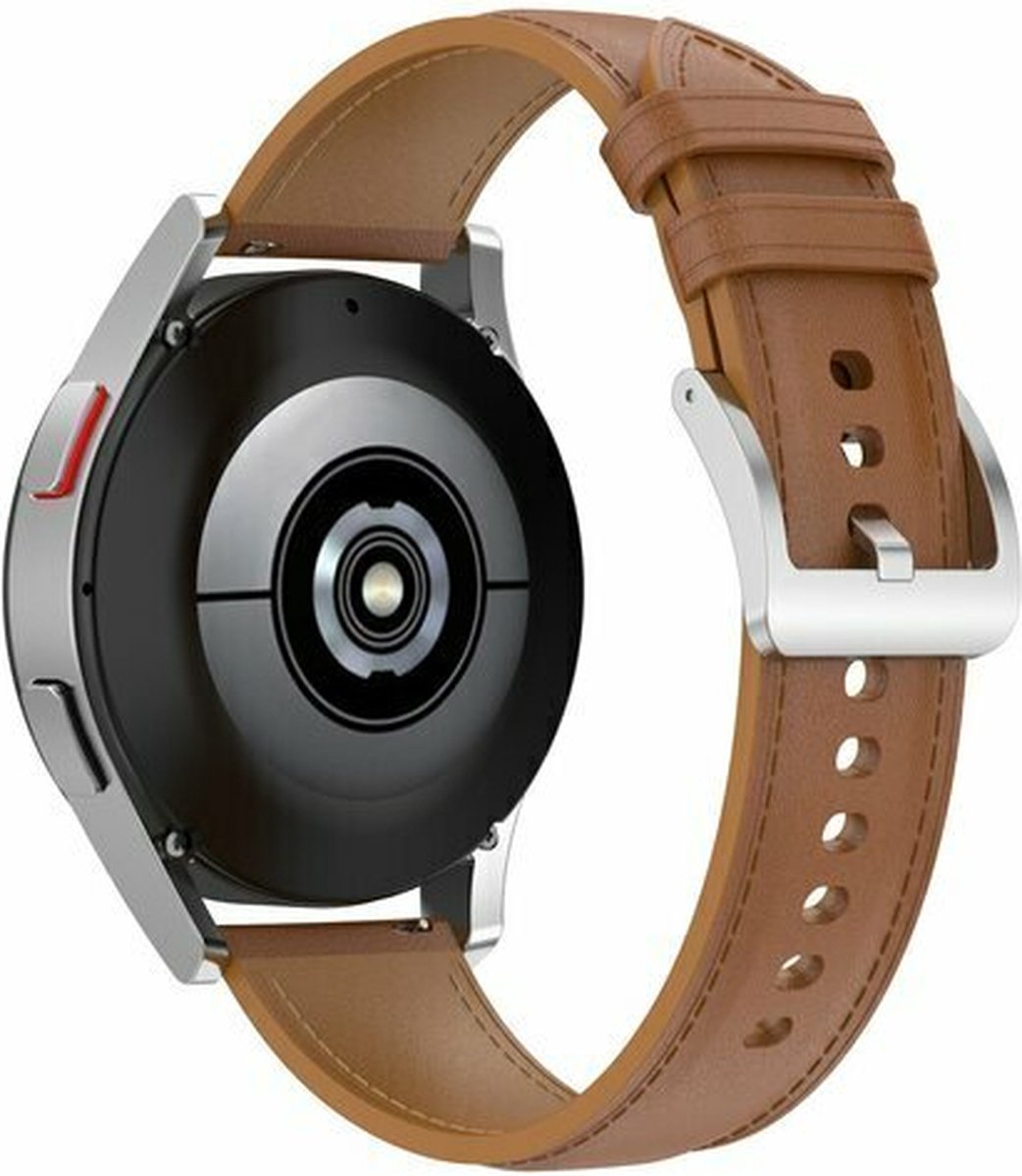 By Qubix - 20mm - Luxe leren bandje - Lichtbruin - Geschikt voor Huawei watch GT 2 (42mm) - Huawei watch GT 3 (42mm) - Huawei watch GT 3 Pro (43mm)