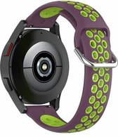 By Qubix 20mm - Siliconen sportbandje met gesp - Paars + groen - Geschikt voor Huawei watch GT 2 (42mm) - Huawei watch GT 3 (42mm) - Huawei watch GT 3 Pro (43mm)