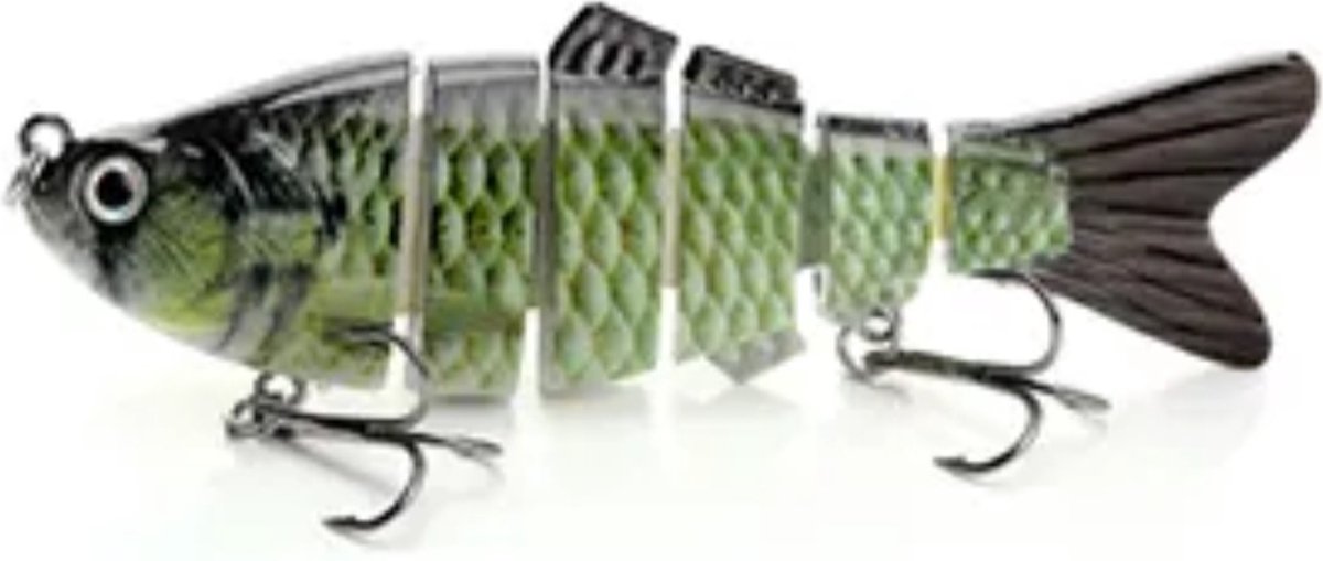 Realistische kunstaas "Multiplaza" met 6 swimbait - segmenten 10 cm - 18 gram - Lokaas - Hengelsport - vissen - snoek - 3d ogen - levendig - roofvissen