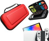 Gadgetpoint | Beschermhoes | Hardcase Opberghoes | Case | Accessoires geschikt voor Nintendo Switch | Rood | Vaderdag Cadeau