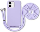 Étui Armordrop avec cordon adapté pour iPhone 11 - Étui en Siliconen avec cordon - Violet