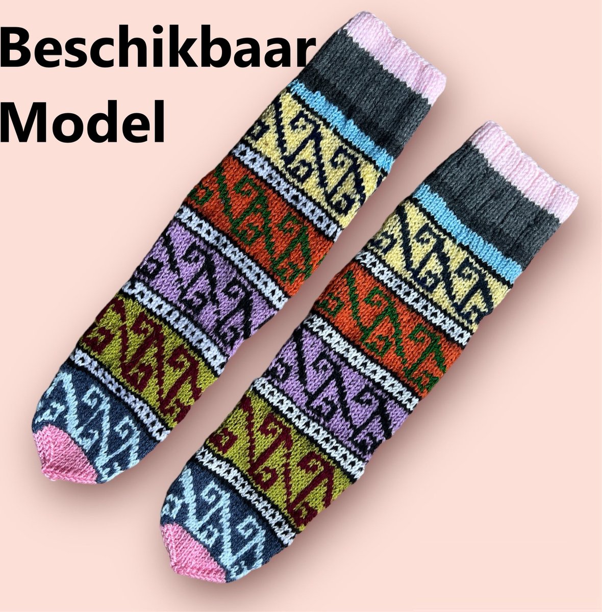 Huissokken Dames en Heren - Handgebrijde Warme Sokken - Dikke, Warme Sokken - Winter Sokken - kleurrijk design- Kerst & Sinterklaas Cadeautjes - Cadeau - kado