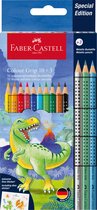 Crayons de couleur Faber-Castell - Grip Dino - Grip 10 couleurs + 3 grip métallisé - FC-201545