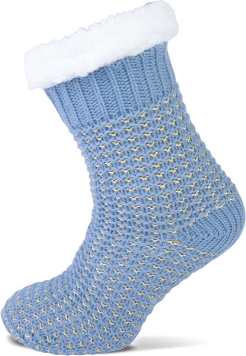 Homesocks met anti slip - Shine - Blauw