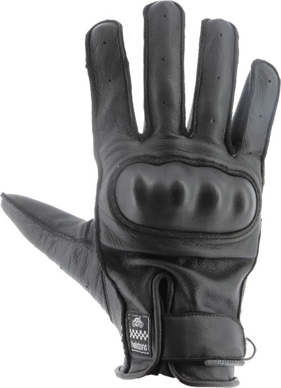 HELSTONS Roko Men Summer Lederen Handschoenen Zwart - Handschoen