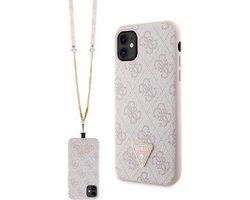 Guess 4G Triangle Crossbody Back Case - Geschikt voor Apple iPhone 11/XR (6.1") - Roze