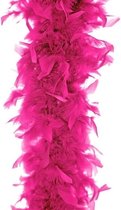 Atosa Boa kerstslinger met veren - fuchsia roze - 180 cm - 45 gram - kerstboomslinger