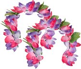 Boland Carnaval verkleed Tiara/diadeem - 2x - Tropische bloemen - dames/meisjes - Fantasy/tropical/hawaii thema