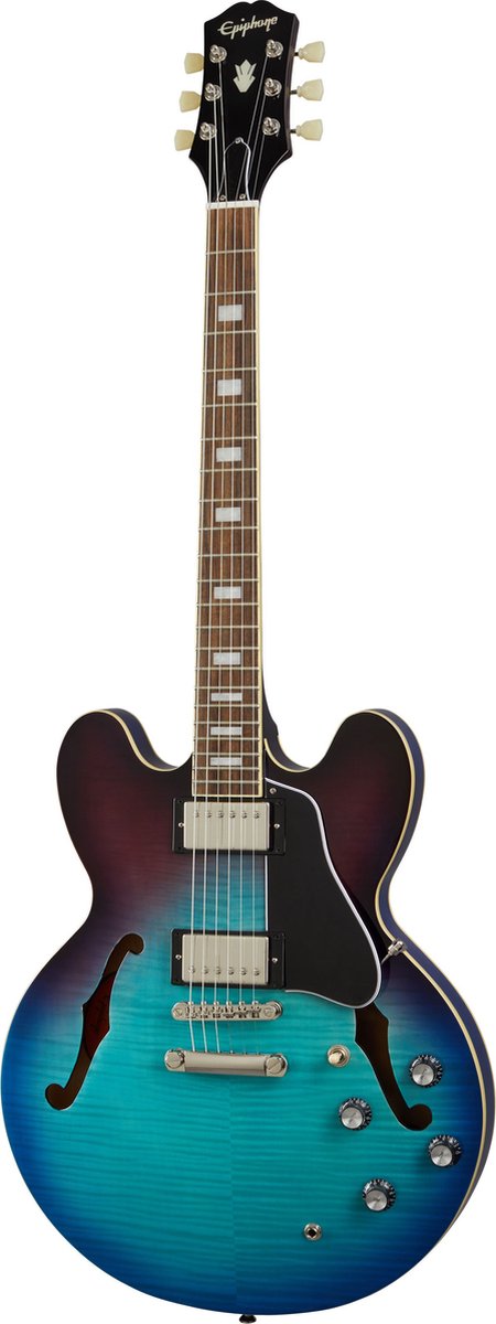 Epiphone ES-335 Figured Blueberry Burst semi-akoestische gitaar