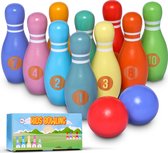 Pink Papaya Kegelspel voor Kinderen | 12-Delig Houten Kegelspel voor Jongens en Meisjes | Binnen- en Buitenspeelgoed | Leerzaam Kinderspelletje