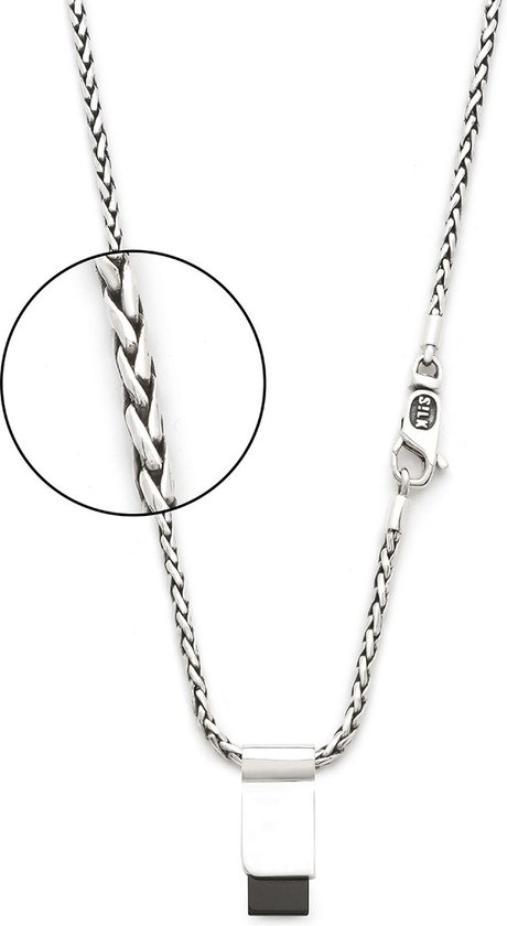 SILK Jewellery - Zilveren Ketting - Chevron - 181.50 - Maat 50,0
