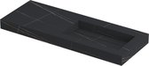 INK Pitch wastafel in keramische slab wasbak rechts met drain en front en side skirts zonder kraangat 120x45x9cm, lauren black mat