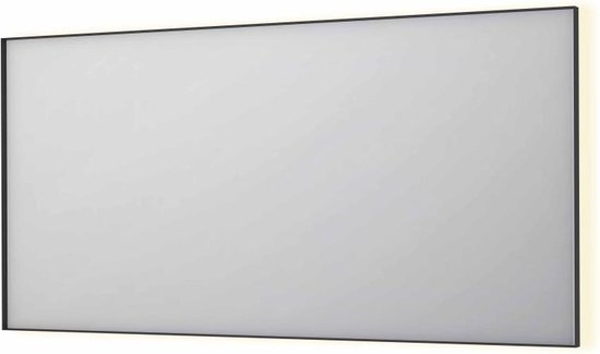 INK SP32 rechthoekige spiegel in stalen kader met dimbare indirect LED-verlichting, spiegelverwarming, color changing, en schakelaar 160 x 4 x 80 cm,