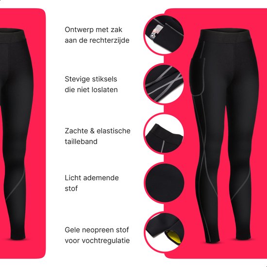 Sauna Broek - Lang - Compressie Legging - Met Zak - Thermisch - Afslankbroek - Neopreen Zweet Broek (2026) van Merkloos — afbeelding 2