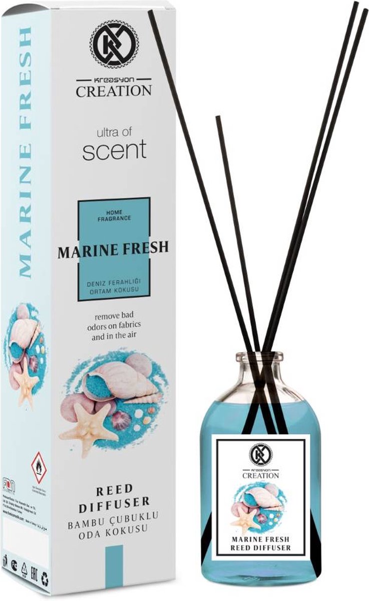 Kreasyon Creation Home Fragrance Geurstokjes 115 ml Marine Fresh