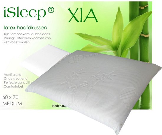 iSleep Xia Oreiller - Coussin en Latex - Tique de Bamboe - 60x70 cm