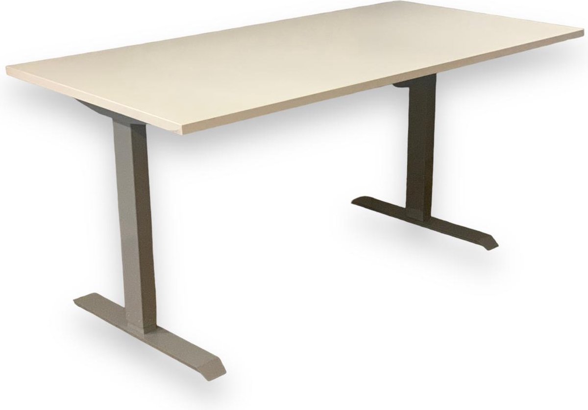 Elektrisch zit sta bureau premium – wit blad – grijs onderstel – met memory functie en USB oplaadmogelijkheid - 180 x 80 - NIEUW