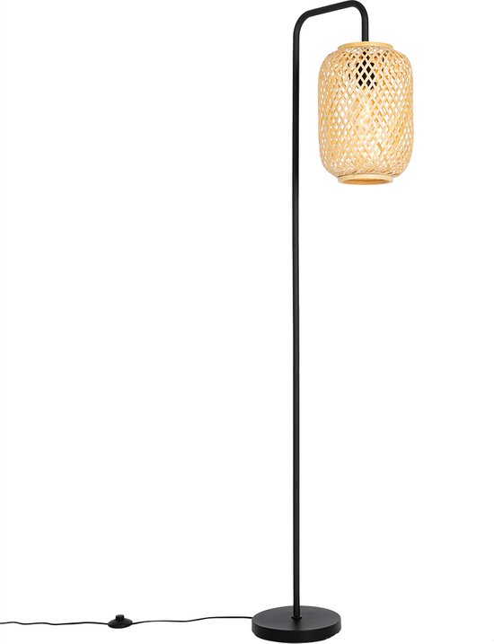 QAZQA yvonne - Oosterse Vloerlamp | Staande Lamp - 1 lichts - H 170 cm - Naturel - Woonkamer | Slaapkamer | Keuken