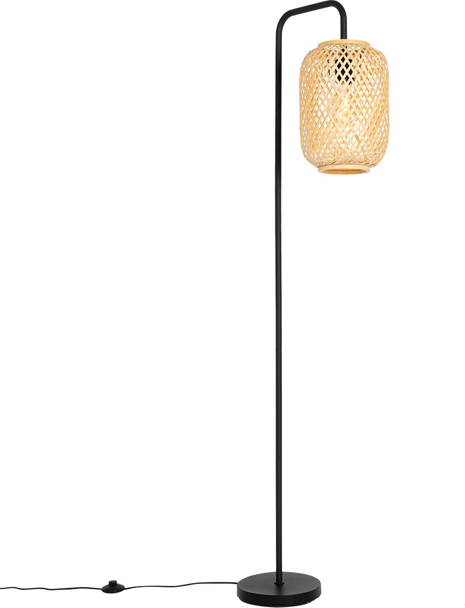 QAZQA yvonne - Oosterse Vloerlamp - Naturel