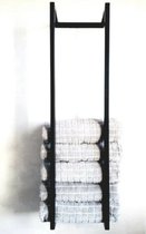 Handdoekrek Zwart - Badkamer - Handdoekhouder - 100 x 25 x 20 ( H x B x D )