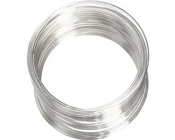 Memory Wire, dikte 0,8 mm, d: 6 cm, 1 stuk, verzilverd