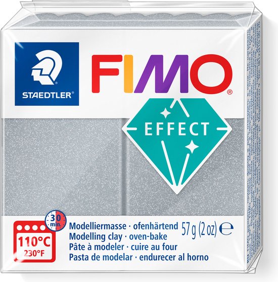 Foto: Fimo effect boetseerklei 57 g metallic zilver