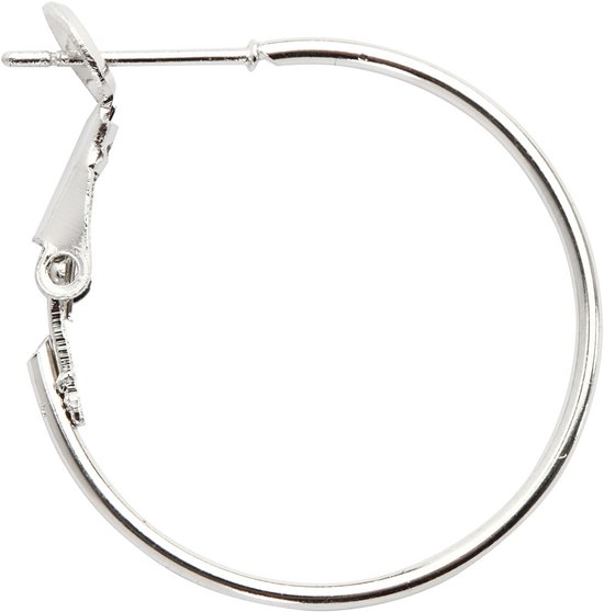 Boucles d'oreilles, d: 25 mm, argenté, 8pièces