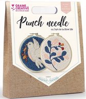 Punch needle pakket | Borduurpakket | 2 borduurringen| Garen | Punch stof | Pons naald |